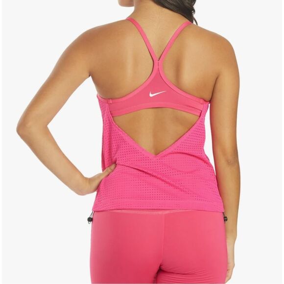 NWT-Nike Swim Essentials Women's Layered Tankini- size Medium Pink Prime - Picture 4 of 14
